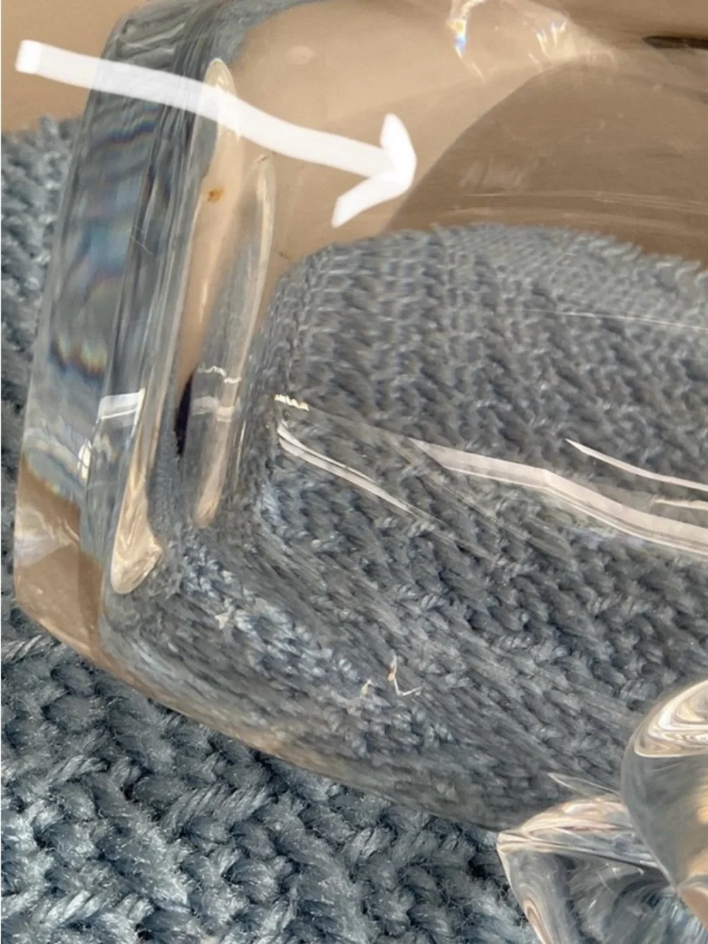 Steuben Signed Crystal Pitcher #8077 Lloyd Atkins Split Handle Art Glass MCM